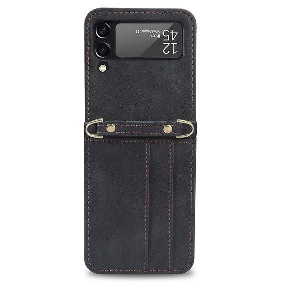 Etui Leather Card Slots do Samsung Galaxy Z Flip3 5G, Black