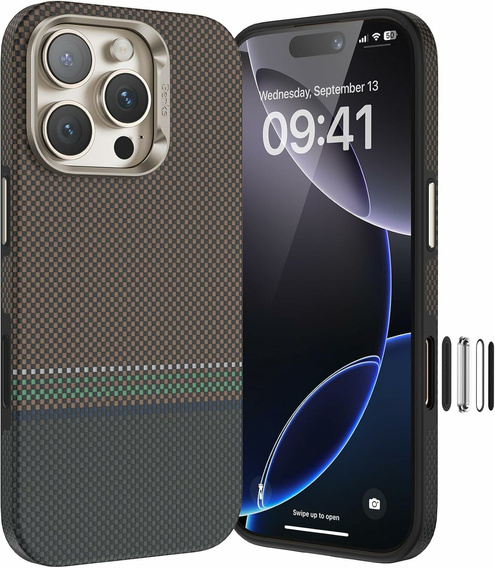 Etui BENKS Kevlar do iPhone 16 Pro Max, Magnetic Armor Pro Prestige Kevlar 600D Y066, do MagSafe, Camera Control Button