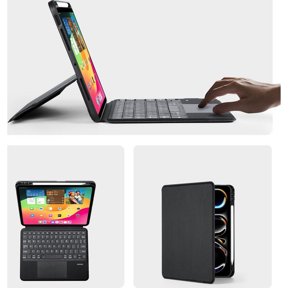 Etui z klawiaturą do iPad Pro 11" 2024 (5 gen.), Dux Ducis DK Series, czarne