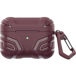 Etui pancerne na słuchawki Airpods Pro 2, Bordowe