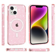 Etui do iPhone 14, Dropproof MagSafe Glitter, różowe