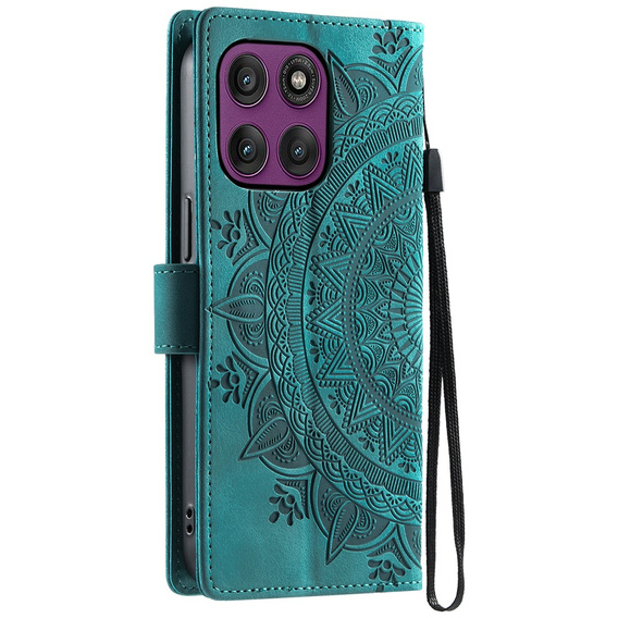 Etui portfelowe z motywem kwiatowym do Motorola Moto G56 5G – Zielone
