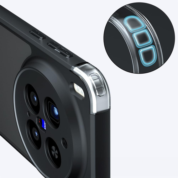 Etui do Vivo X300 Pro, Fusion Hybrid, matowe czarne