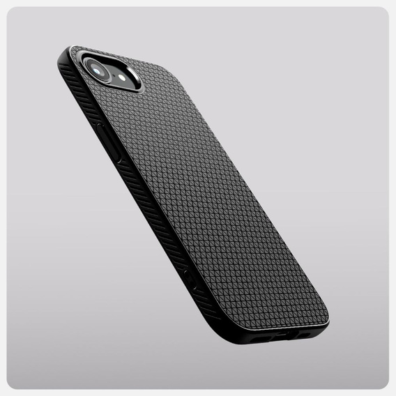 Etui Spigen do iPhone 16E, MagSafe, Liquid Air, czarne + Szkło Hartowane 9H