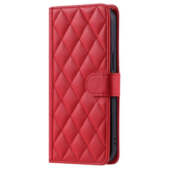 Etui z klapką do Samsung Galaxy A55 5G, Rhombus Crossbody Leather, czerwone