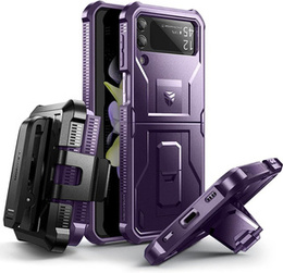 Etui pancerne do Samsung Galaxy Z Flip 4 5G, Dexnor Clip Holder, fioletowe