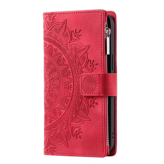 Etui z klapką do Xiaomi Redmi Note 13 Pro 4G / Xiaomi Redmi Note 14S / Xiaomi Poco M6 Pro 4G, Mandala, czerwone