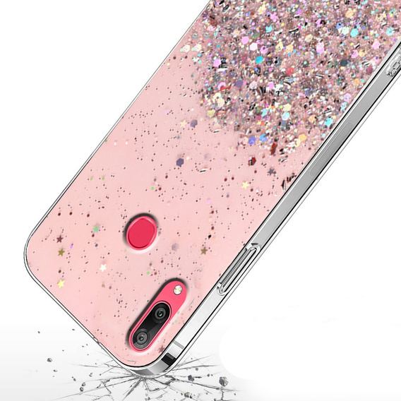 Etui do Huawei Y7 2019, Glittery, różowe