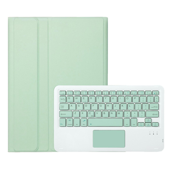 Etui z klawiaturą do iPad Pro 11" 2024 (5 gen.), Leather Pen Slot TouchPad, jasnozielone