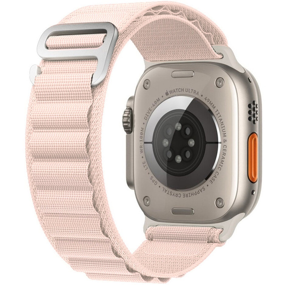 Pasek Nylonowy do Apple Watch 1/2/3/4/5/6/7/8/9/SE/Ultra/Ultra 2 42/44/45/49mm, Pudrowy