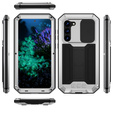 Etui pancerne do Samsung Galaxy S23 Plus, R-JUST CamShield Slide, srebrne