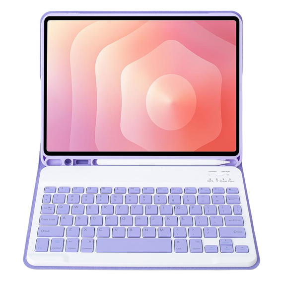 Etui z klawiaturą do Samsung Galaxy Tab S11, Leather Pen Slot, fioletowe
