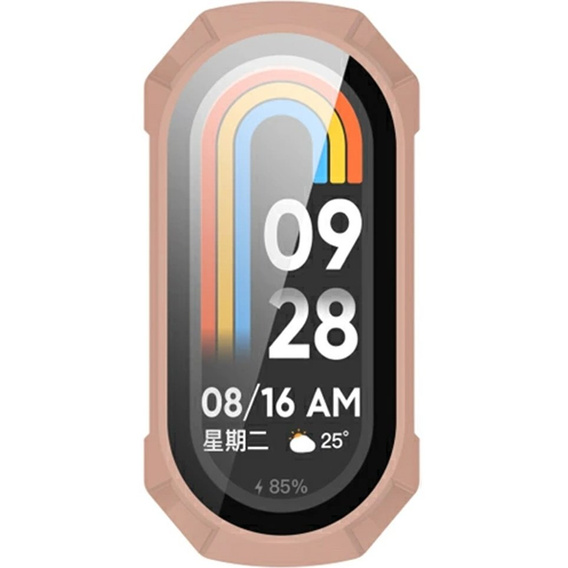 2w1 Etui + Szkło Hartowane do Xiaomi Smart Band 10 / 9 / 8, Różowe