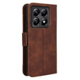 Etui z klapką do Xiaomi 14T Pro, Card Slot, brązowe