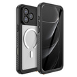 Etui Wodoodporne IP68 do iPhone 17 Pro Max, Redpepper, do MagSafe, przezroczyste z czarną ramką