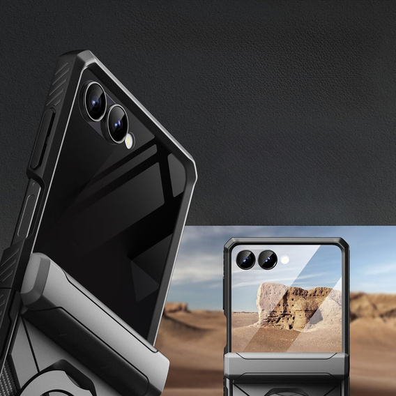 Etui do Samsung Galaxy Z Flip 7, Tongate MECH Magsafe, czarne