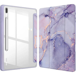 Etui do Samsung Galaxy Tab S10 FE+ Plus, Smartcase Hybrid, z miejscem na rysik, Marble fioletowe