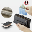 Etui CASEME do Samsung Galaxy A56 5G, RFID Leather Wallet, z paskiem na ramię, czarne