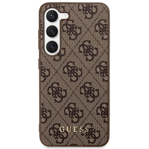 Etui GUESS do Samsung Galaxy S24+ Plus, 4G Metal Gold Logo, brązowe