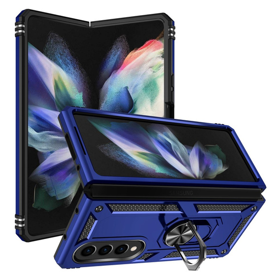 Etui pancerne do Samsung Galaxy Z Fold 4 5G, Nox Case Ring, niebieskie