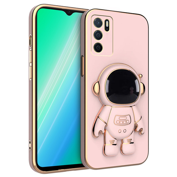 Etui do Oppo A16, Astronaut, różowe