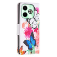 Etui z klapką do Infinix Hot 40i, Wallet, Butterflies białe