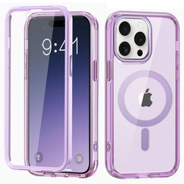 Etui do iPhone 16 Pro, Shockproof Hybrid, z folią na ekran, do MagSafe, fioletowe