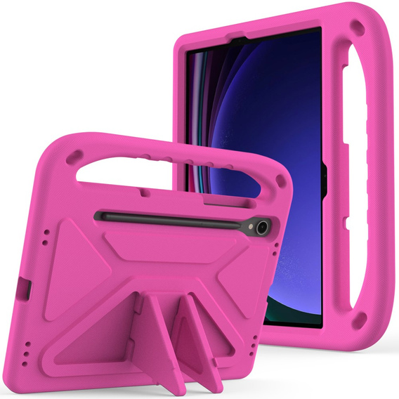 Etui dla dzieci do Samsung Galaxy Tab S10 Lite / S10 FE / S9 FE, z uchwytem, różowe