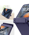 Etui do Motorola Razr 60 Ultra, PC Case, ze szkłem i podstawką, fioletowe