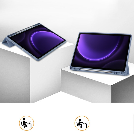 Etui do Samsung Galaxy Tab S10 Lite / S10 FE / S9 FE, Smartcase z miejscem na rysik, fioletowe