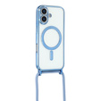 Etui do iPhone 17, Electro MagSafe, niebieskie + Smycz