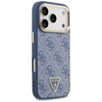 Etui GUESS do iPhone 17 Pro, 4G Triangle Logo MagSafe, niebieskie