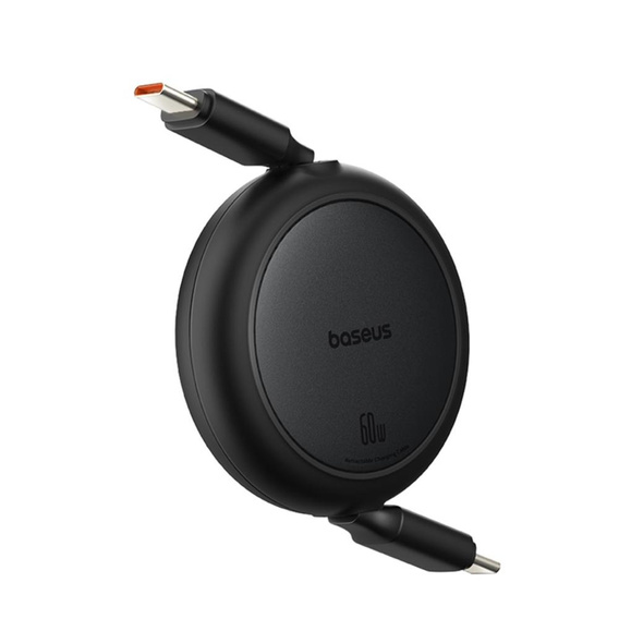 Baseus Free2Pull Mini – zwijany kabel USB‑C 60 W 1 m - czarny