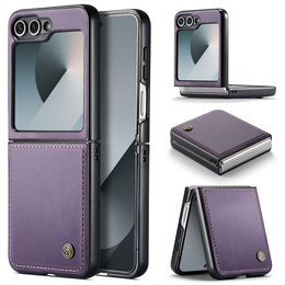 Etui do Samsung Galaxy Z Flip7, CASEME Litchi Leather, fioletowe