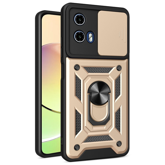 Etui pancerne do Motorola Moto G24 / G24 Power / G04, CamShield Slide, złote
