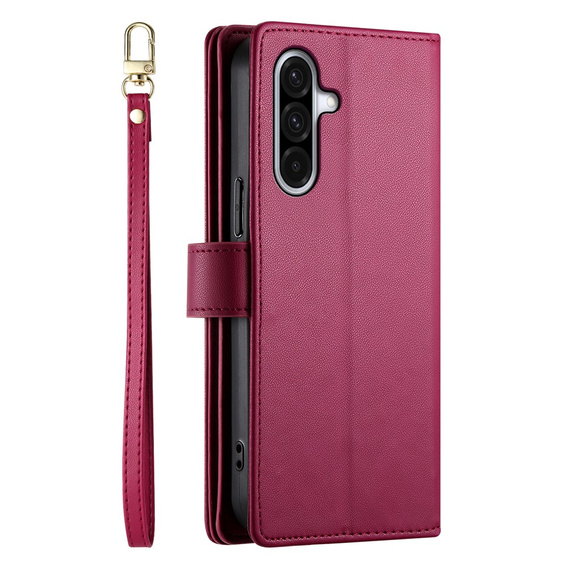 Etui z klapką do Samsung Galaxy A17 5G, Wallet Zipper Pocket, czerwone