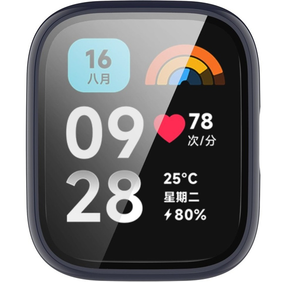 2w1 Etui + Szkło Hartowane do Xiaomi Redmi Watch 3 Active, Granatowy