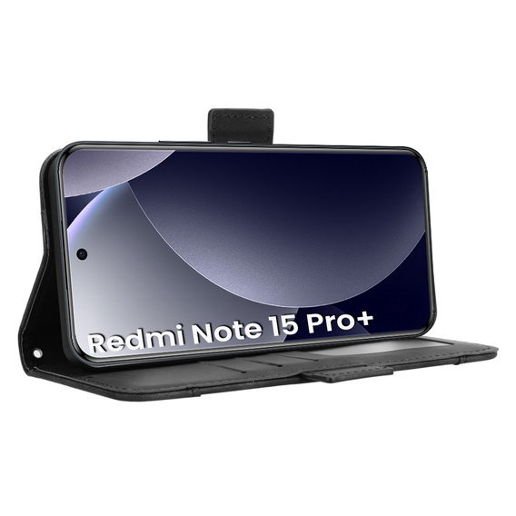Etui z klapką do Xiaomi Redmi Note 15 Pro Plus 5G / Poco M8 Pro 5G, Card Slot, czarne