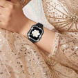 Bransoleta + Etui z Diamentami do Apple Watch 10/11 42mm, Czarna