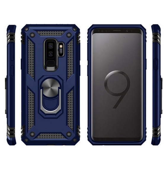 Etui pancerne do Samsung Galaxy S9+ Plus, Nox Case Ring, niebieskie