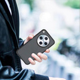 Etui silikonowe do Oppo Find X8 Pro, z ochroną aparatu, przezroczyste / czarne