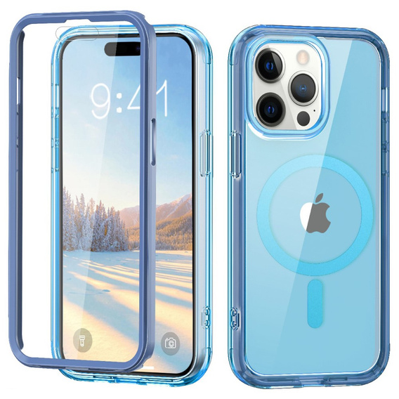 Etui do iPhone 16 Pro Max, Shockproof Hybrid, z folią na ekran, do MagSafe, niebieskie