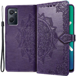 Etui z klapką do Realme 9i / Oppo A96, Mandala, fioletowe