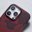 Etui do iPhone 16 Pro, Aramid Fiber MagSafe, czerwone