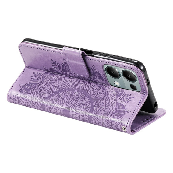 Etui z klapką do Xiaomi Redmi Note 13 Pro 4G / Xiaomi Redmi Note 14S / Xiaomi Poco M6 Pro 4G, Mandala, fioletowe