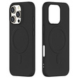 Etui do MagSafe ERBORD Silicone Mag Cover do iPhone 16 Pro Max, czarne + Szkło Hartowane 9H