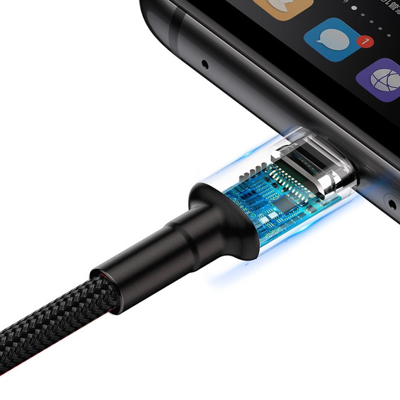 Baseus kabel Cafule HW QC 1 m 40 W USB-A na USB-C - Szaro-Czarny