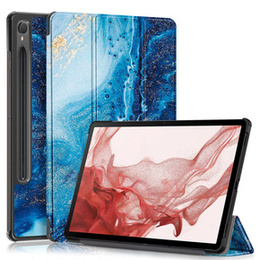 Etui do Samsung Galaxy Tab S9, Smartcase Hybrid z miejscem na rysik, sea wave