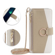 Etui z klapką do Samsung Galaxy M15 5G, Wallet Zipper Pocket, z lusterkiem, białe