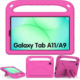 Etui dla dzieci do Samsung Galaxy Tab A11/A9, dziecięce z uchwytem, Różowe